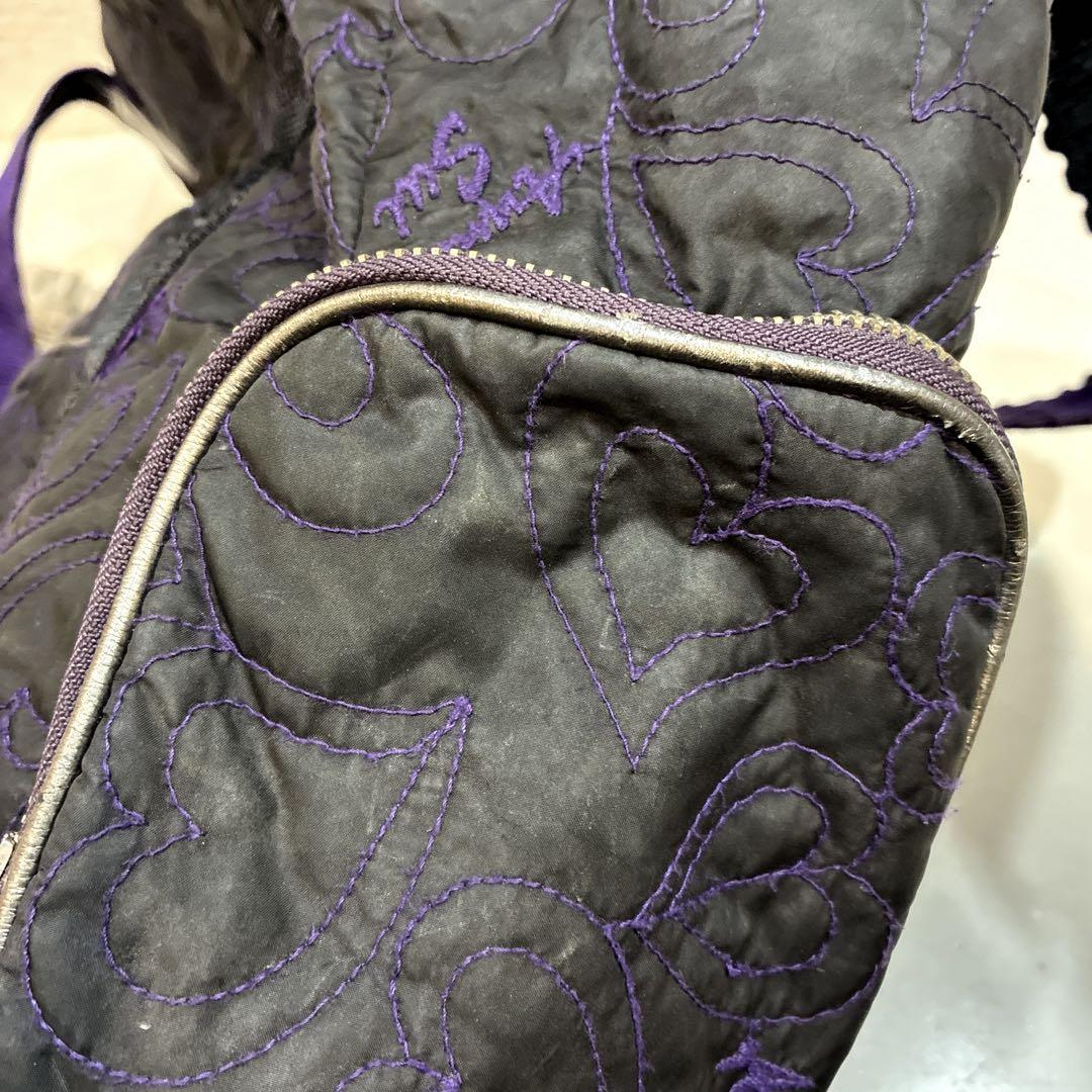 ANNA SUI ナイロン　キルティング　トートバッグ　黒　A4可 肩掛け可 ANNA SUI ナイロン キルティング トートバッグ 黒 A4可 肩掛け可