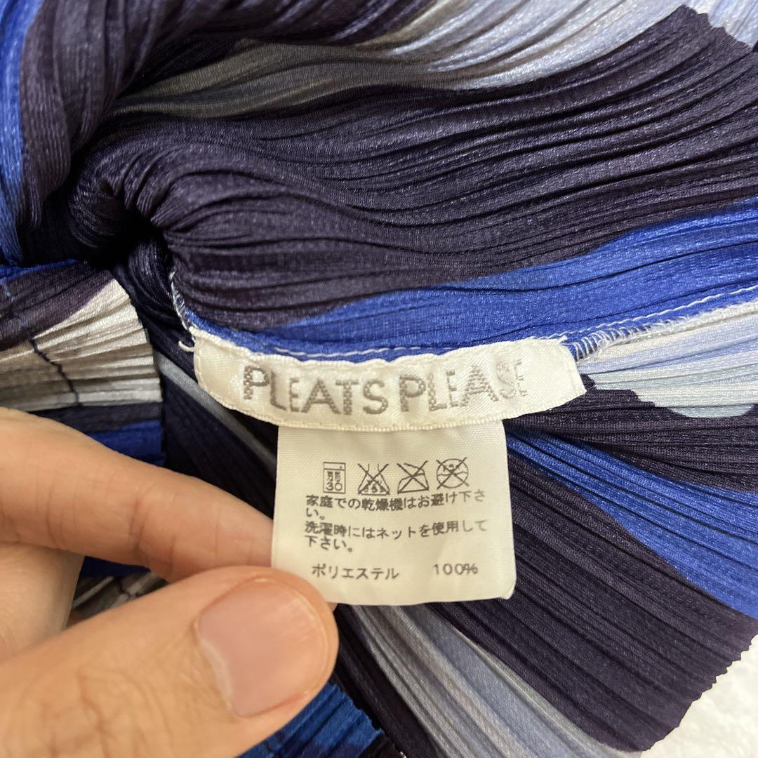 プリーツプリーズ PLEATS PLEASE ドット柄 カットソー ネイビー 3