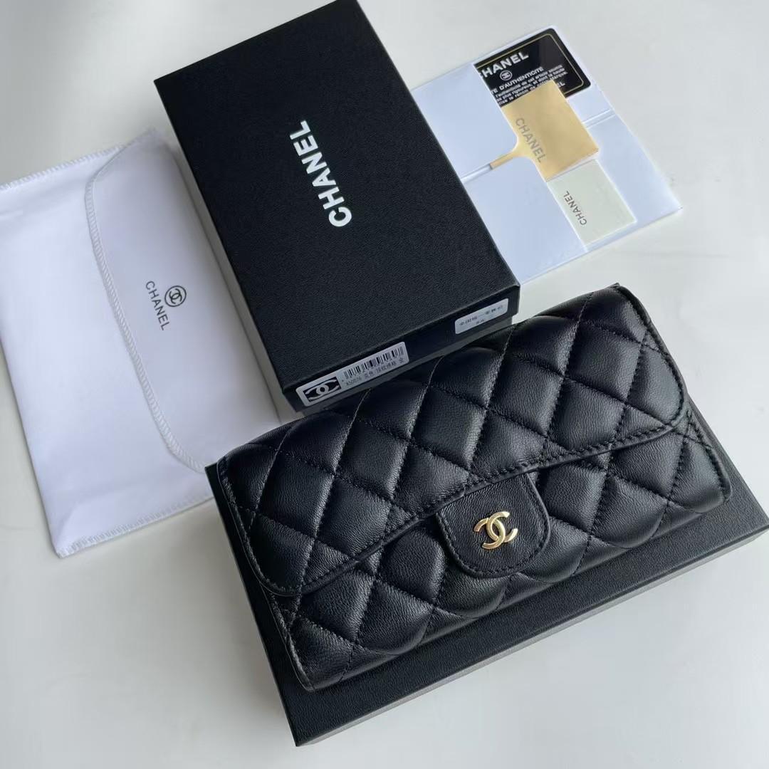 CHANEL 長財布 ブラック レザー CHANEL ブラック レザー 長財布 - メルカリ