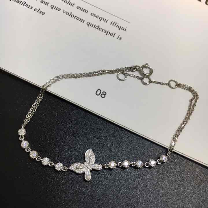 K18WG ダイヤモンドブレスレット　蝶々 K18WG ダイヤモンドブレスレット 蝶々