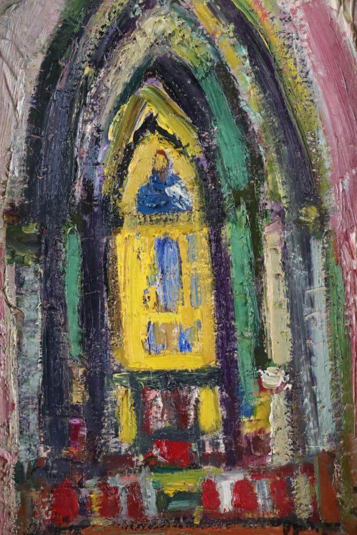 真作保証 田中忠雄 「シシリィーの聖堂」 油彩1号 行動美術協会創立会員 真作保証 田中忠雄 「シシリィーの聖堂」 油彩1号 行動美術協会創立会員