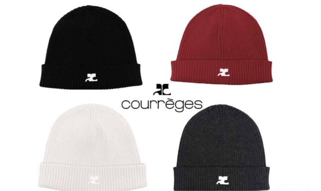 Courreges クレージュ ビーニー ニット帽 ロゴ