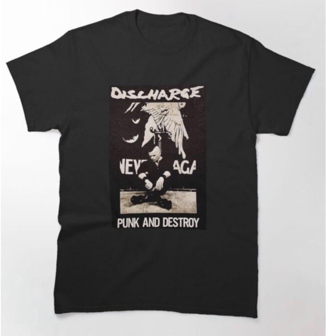 discharge ディスチャージ t シャツ パンク クラスト undercover scab 鋲ジャン ロンジャン blackmeans black flag 希少デザインDISCHARGE☆ディスチャージ☆PUNK☆バンドTシャツ☆L