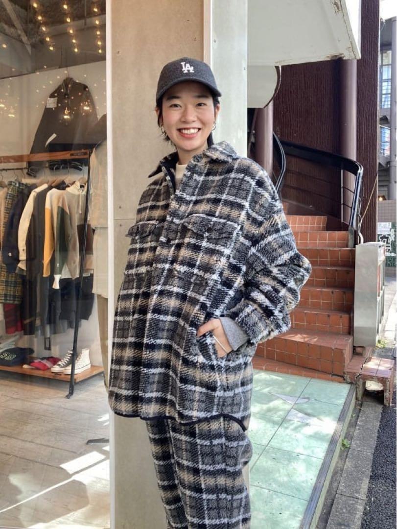 BEAMS BOY ビームスボーイ　チェック ボア CPO ブルゾン　ジャケット