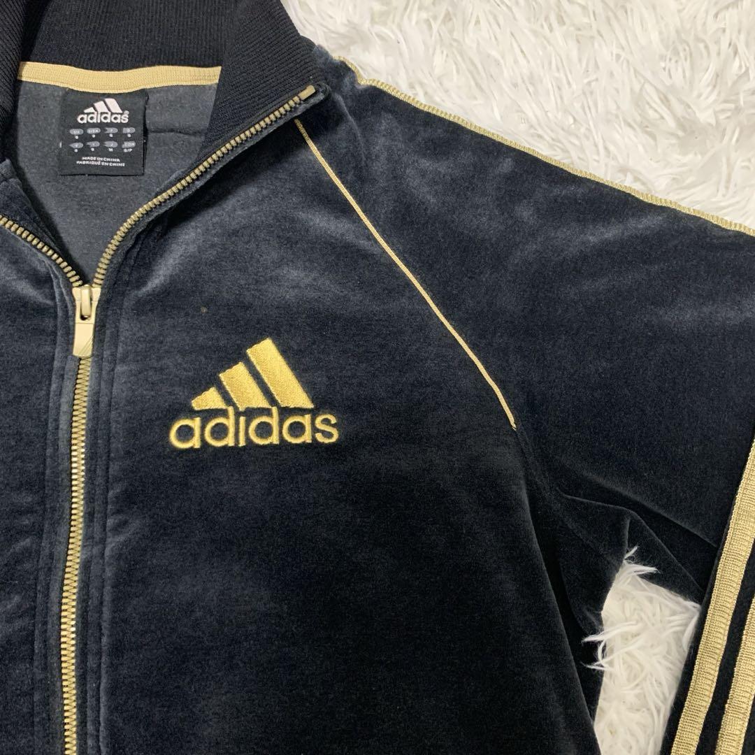 【adidas】ベロアジャージ　セットアップ上下　アディダス　トラックジャケット
