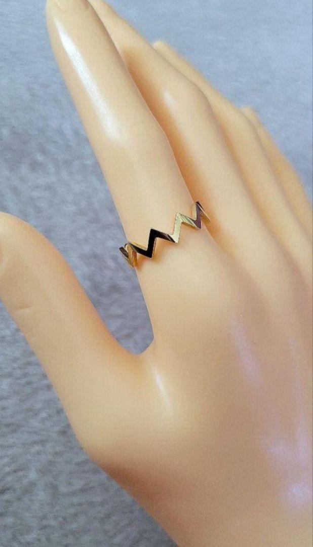 COCOSHNIK.ギザギザ.デザインリング.K10製(YG)美品