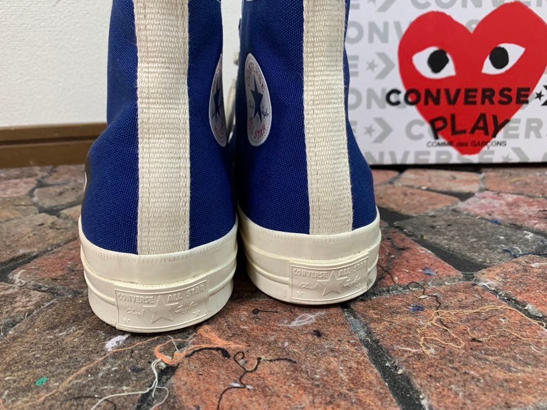 CONVERSE コムデギャルソン PLAY青 ハイカット スニーカーコンバース CONVERSE コムデギャルソン PLAY青 ハイカット スニーカーコンバース