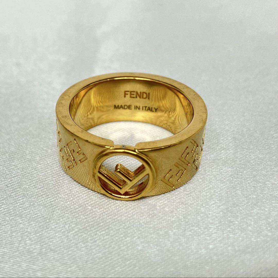美品　FENDI フェンディ　FFロゴ　リング Mサイズ