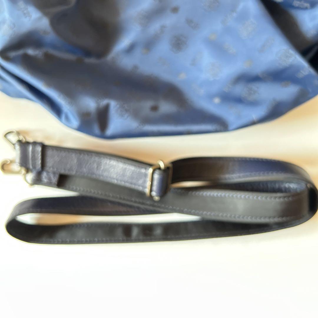 美品 イビザ ネイビー ロゴ入り トートバッグショルダー2WAY