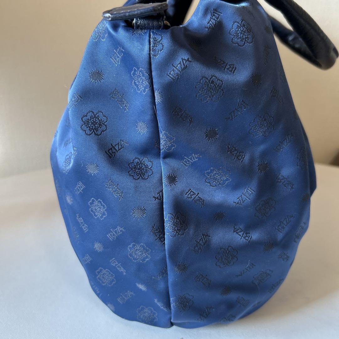 美品 イビザ ネイビー ロゴ入り トートバッグショルダー2WAY