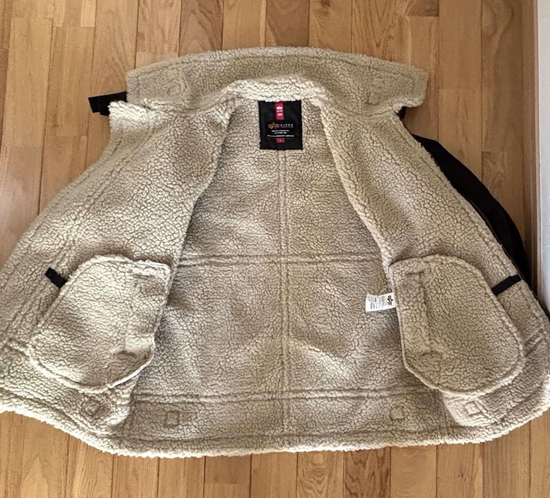 アルファインダストリーズ　フェイクムートンB-3ジャケット　黒L size