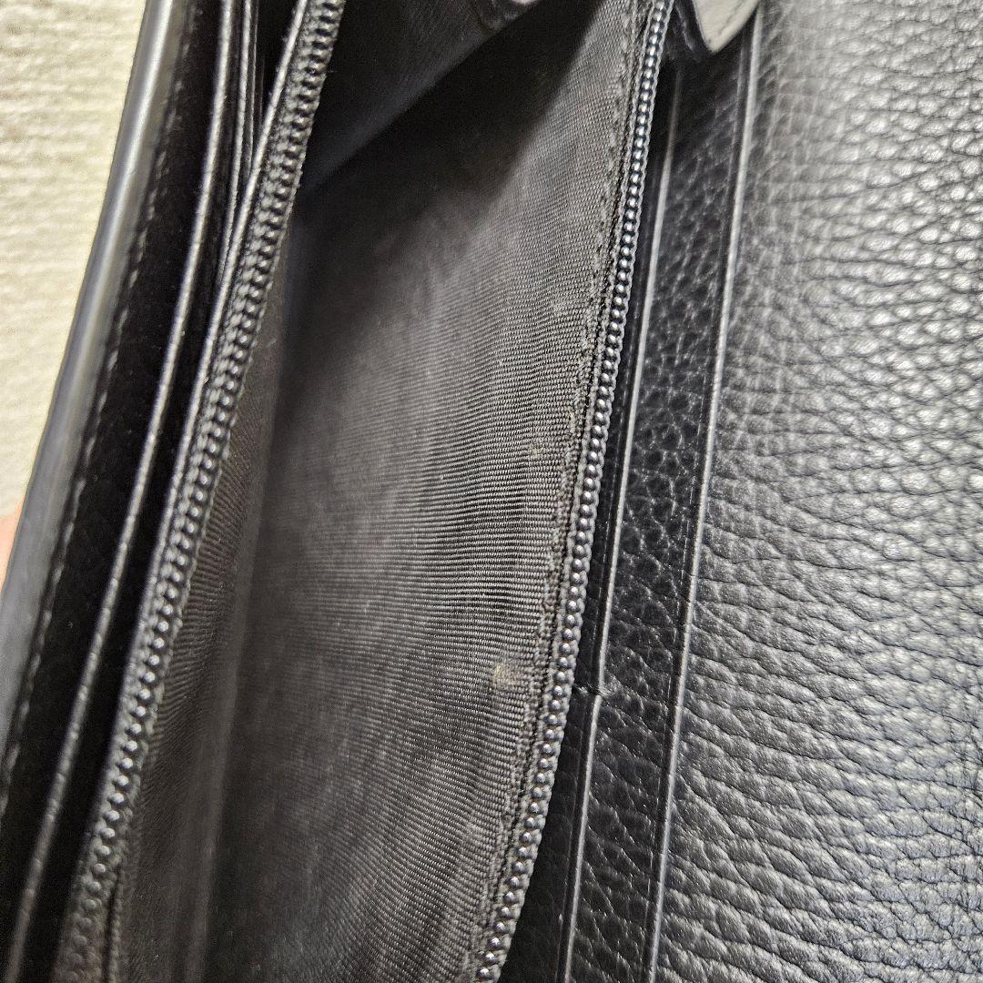 GUCCI インターロッキングG 二つ折り長財布　ブラック　レザー 598166