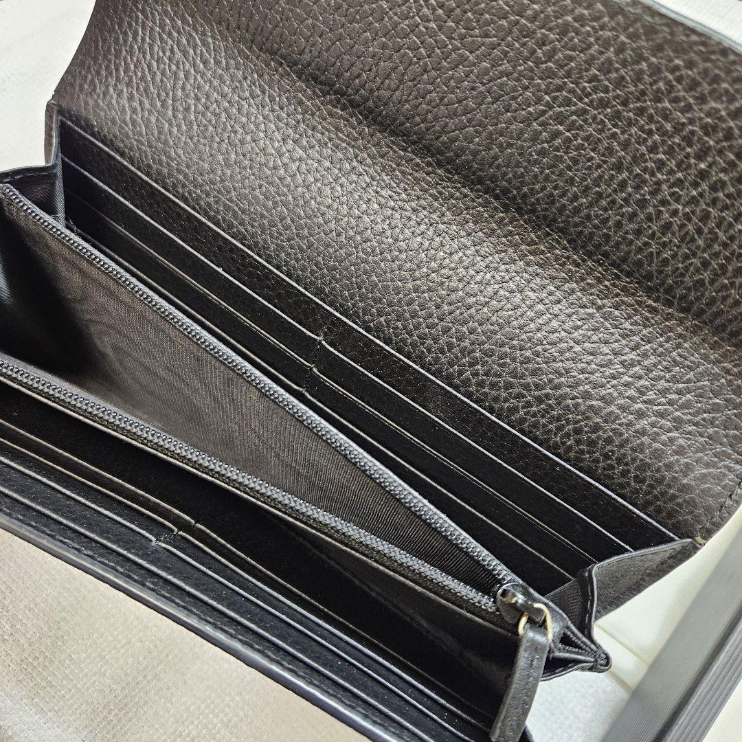GUCCI インターロッキングG 二つ折り長財布　ブラック　レザー 598166