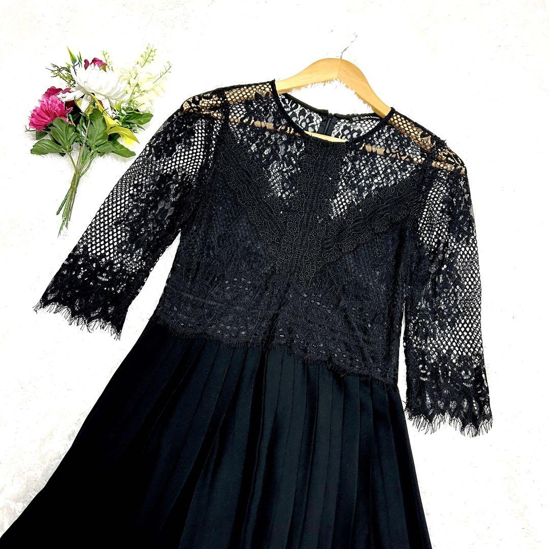 ✨未使用品✨ ZARA ザラ レース ワンピース プリーツスカート