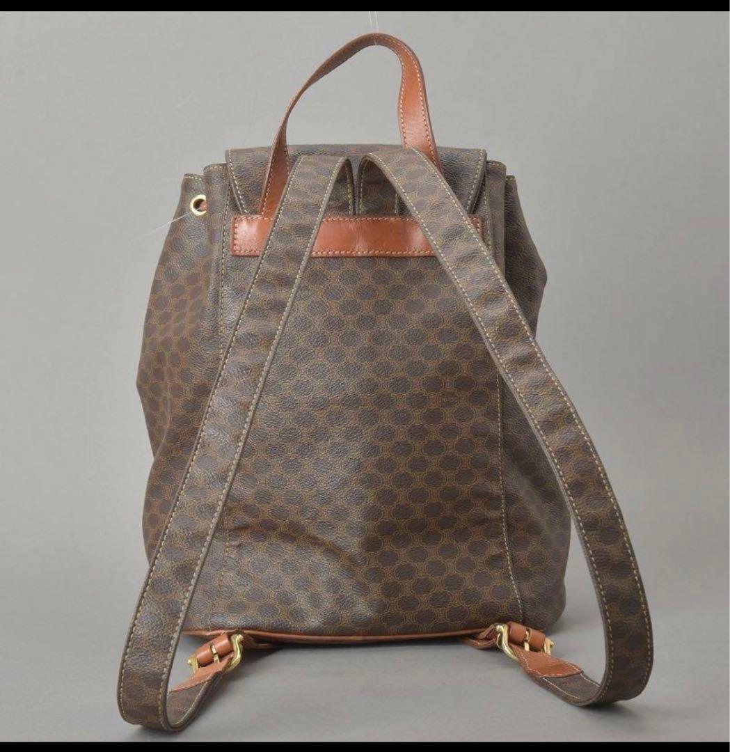 美品 CELINE セリーヌ マカダム リュックサック ブラウン ビンテージ 美品 CELINE セリーヌ マカダム リュックサック ブラウン ビンテージ