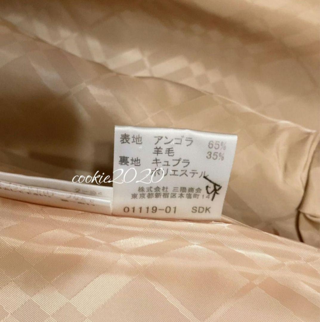 高級【人気★羊毛アンゴラコートBURBERRYバーバリーロンドン、美ライン、秋冬