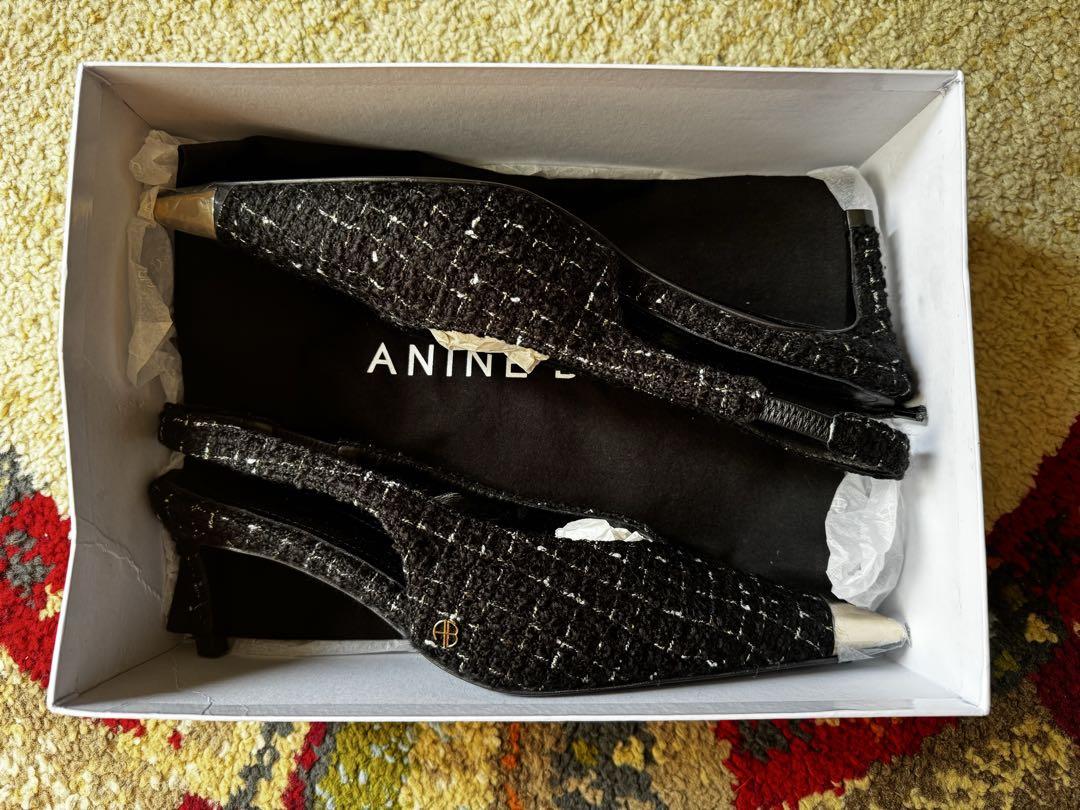 ANINE BING メタルトゥキャップ付きニーナヒール