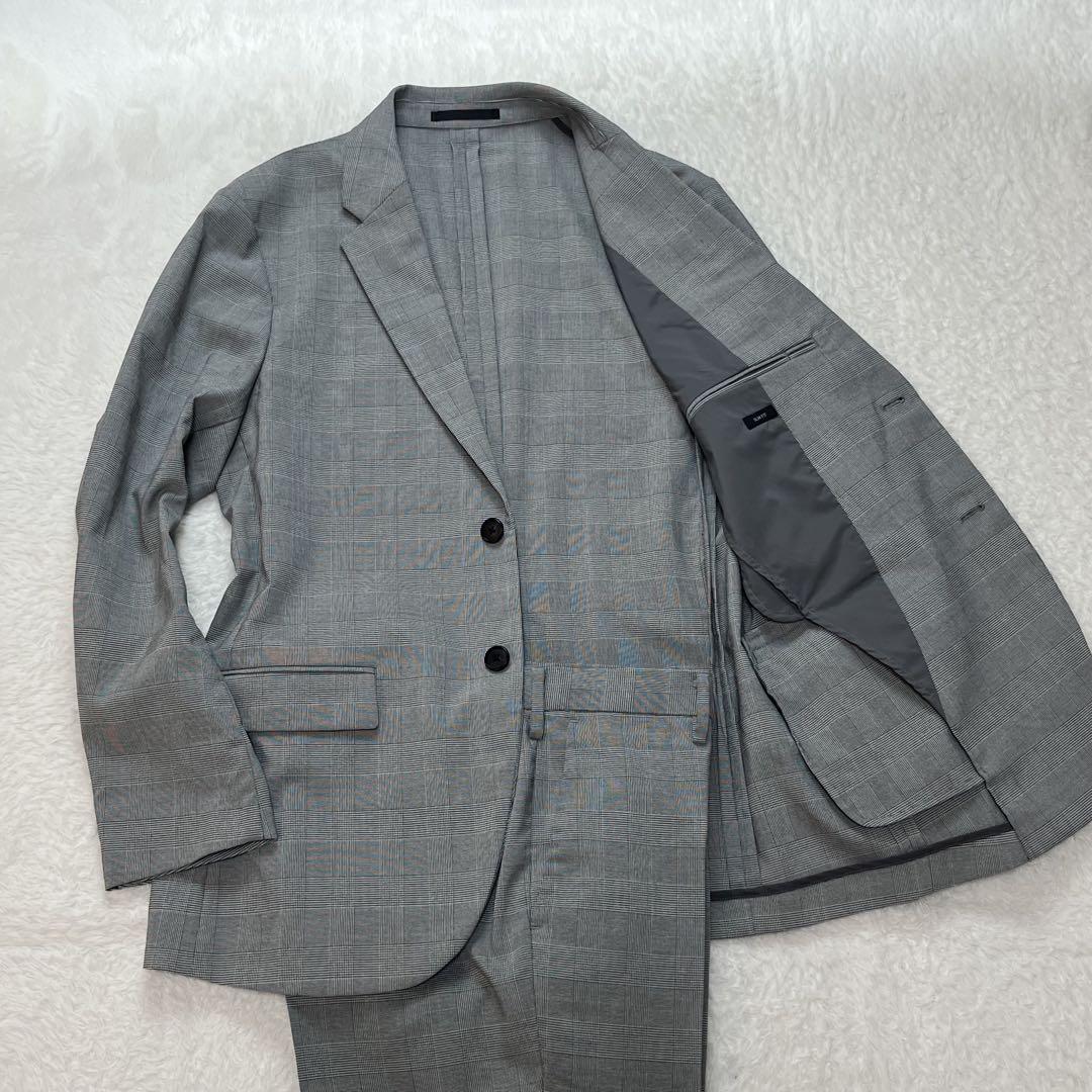 ユニクロ　セットアップ　ジャケット　パンツ　スーツ　SLIM FIT チェック