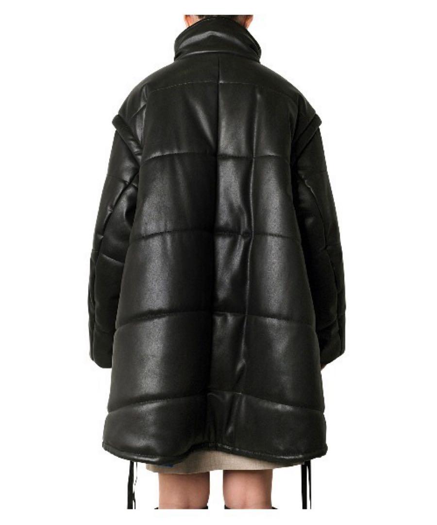 【ルシェルブルー】FAUX LEATHER PADDED COAT/ダウンコート