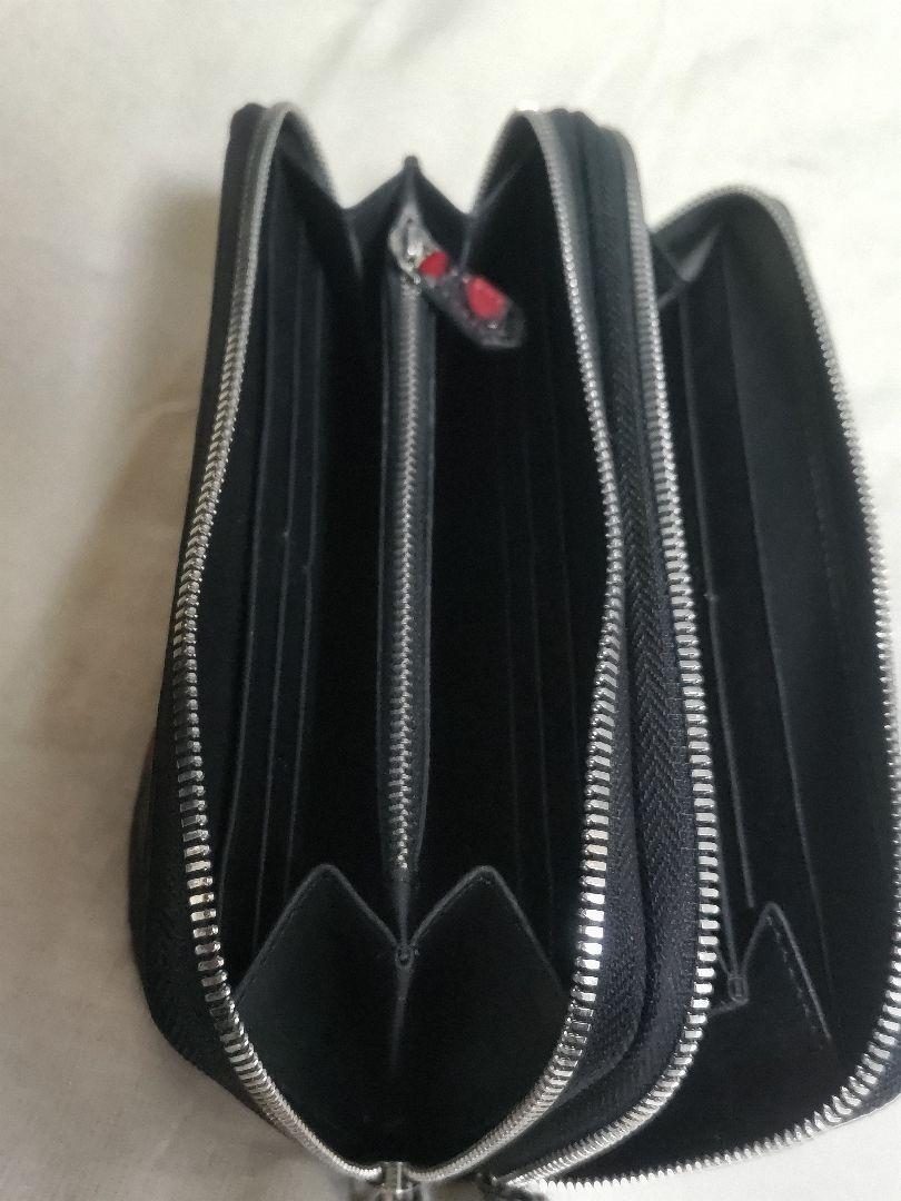 ダブルファスナー クロコダイル 長財布 ラウンドファスナー メンズ財布