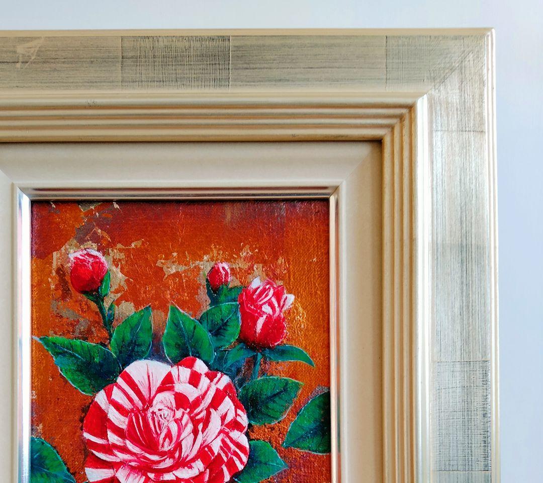 油絵赤い薔薇SM 洋画家・池畠史幸 新作.肉筆画