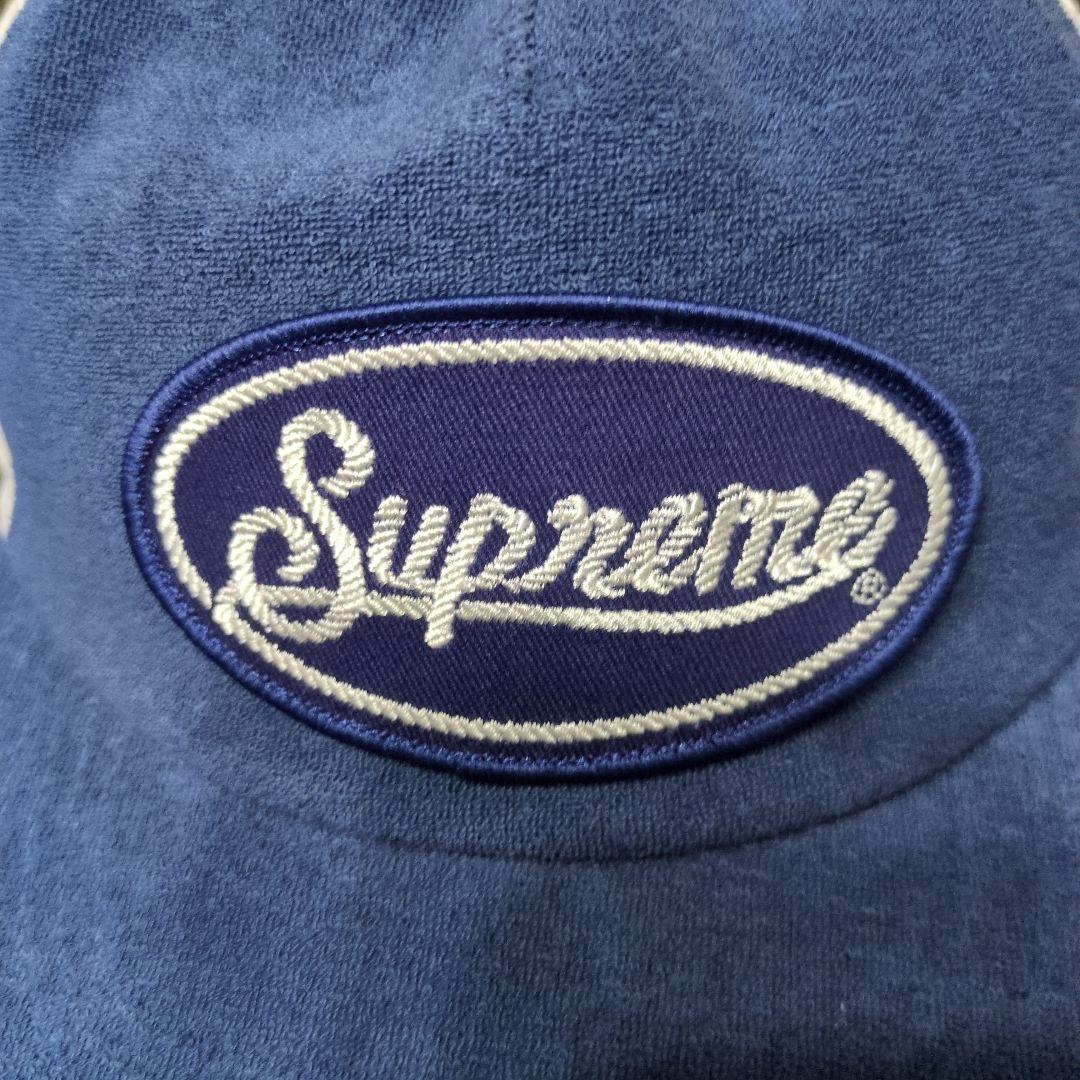 帽子 Supreme terry mesh back 5 panel blue