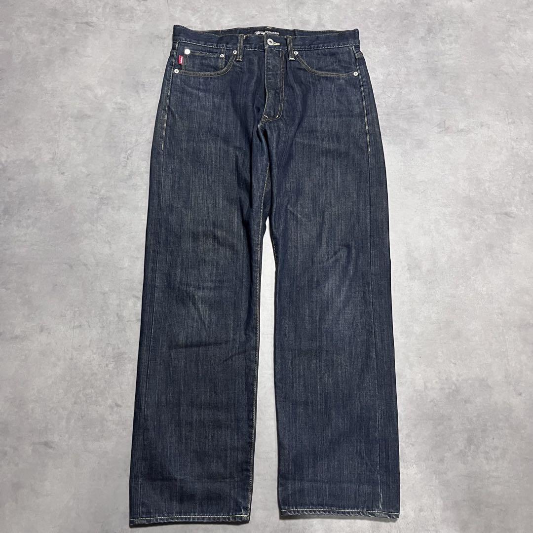 stussy baggy denim pants y2k 濃紺 - メルカリ