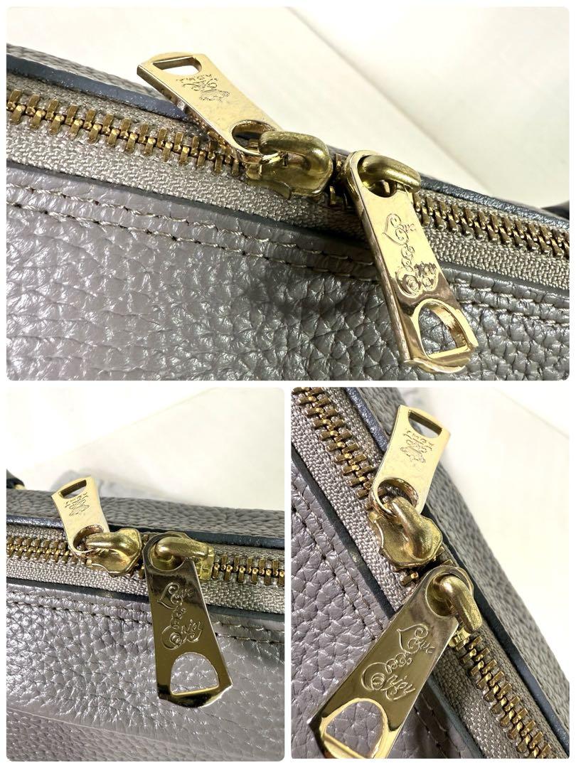 美品 ADMJ ハンドバッグ グレー レザー 保存袋 クロシェット