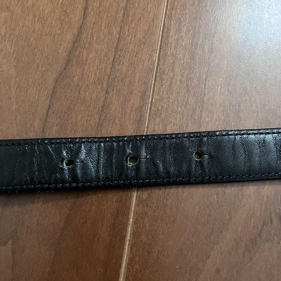 Christian Dior 黒 レザーベルト ゴールドバックル