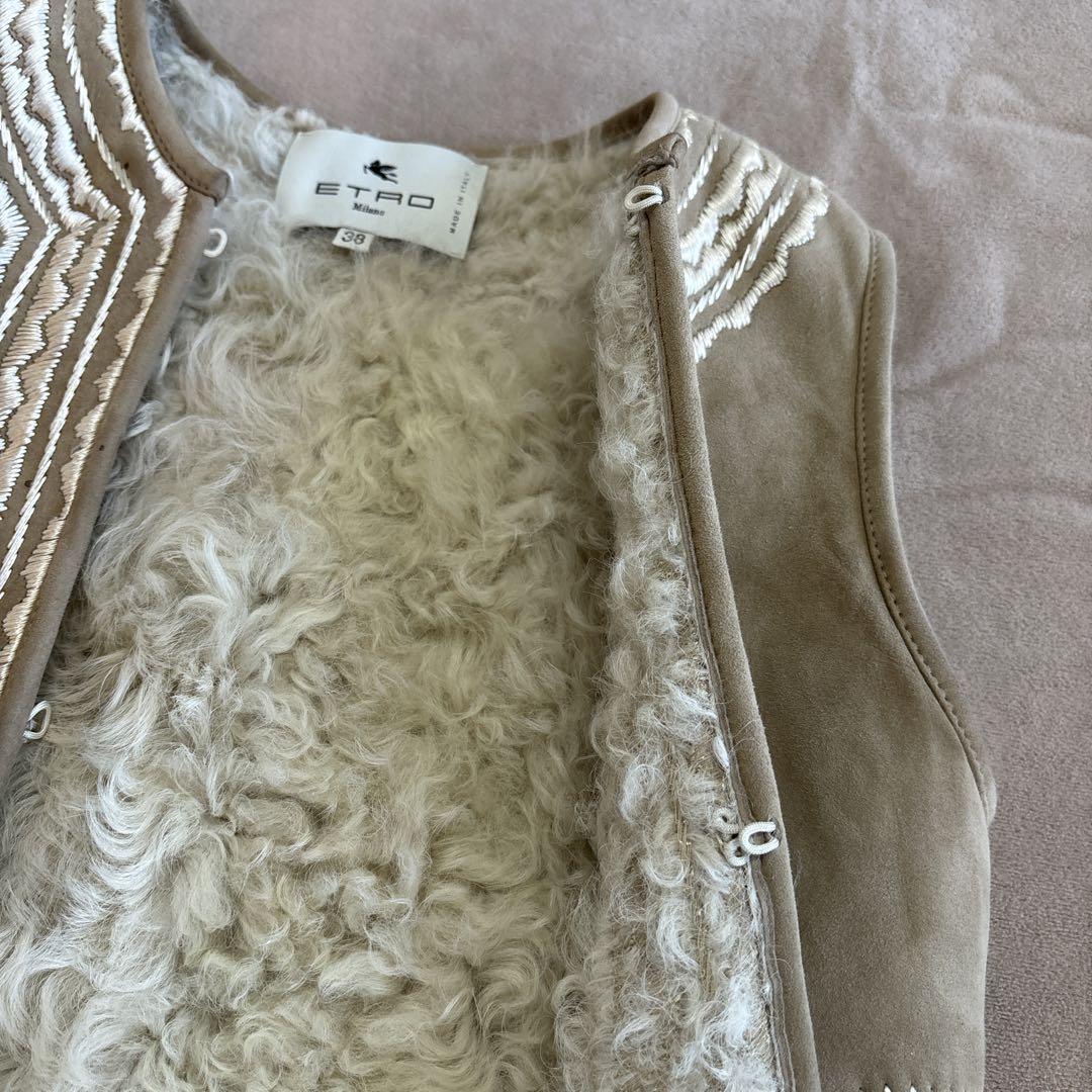 エトロ　ムートンベスト　ジレ　毛皮　Etro