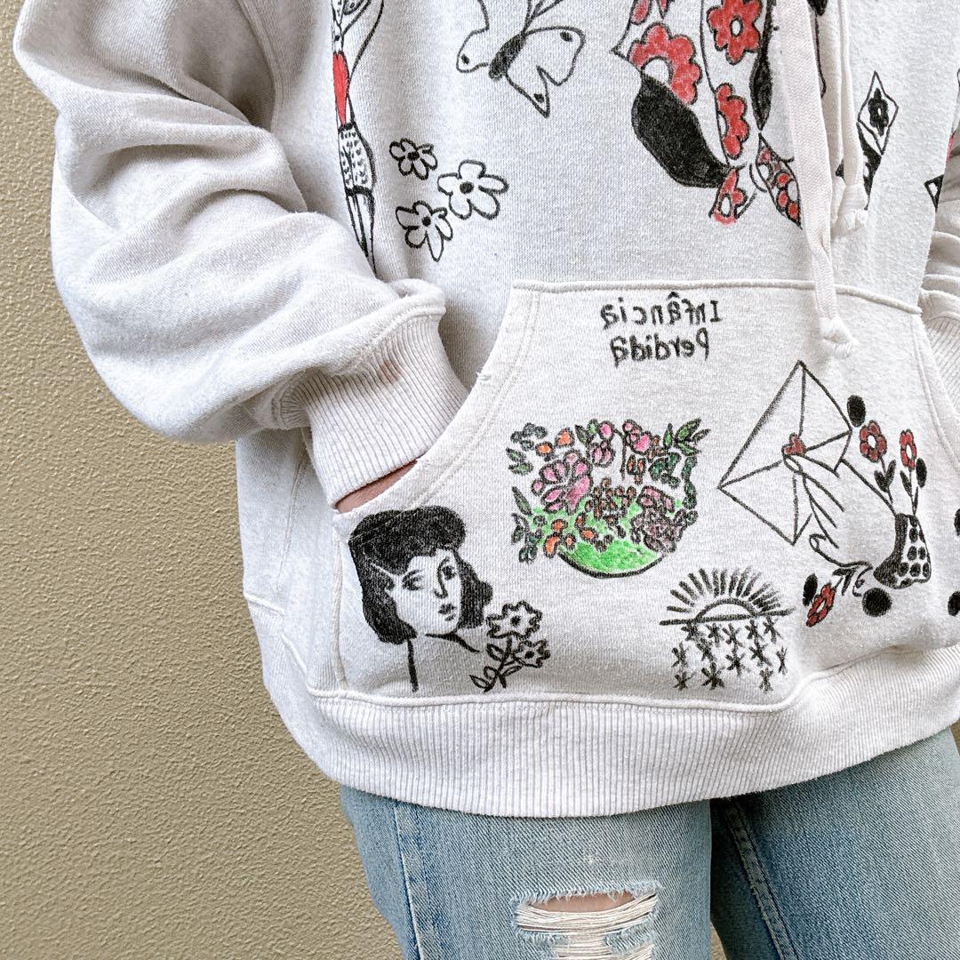 国産品 STITCHSHOW】ハンドペイントフーディ トップス