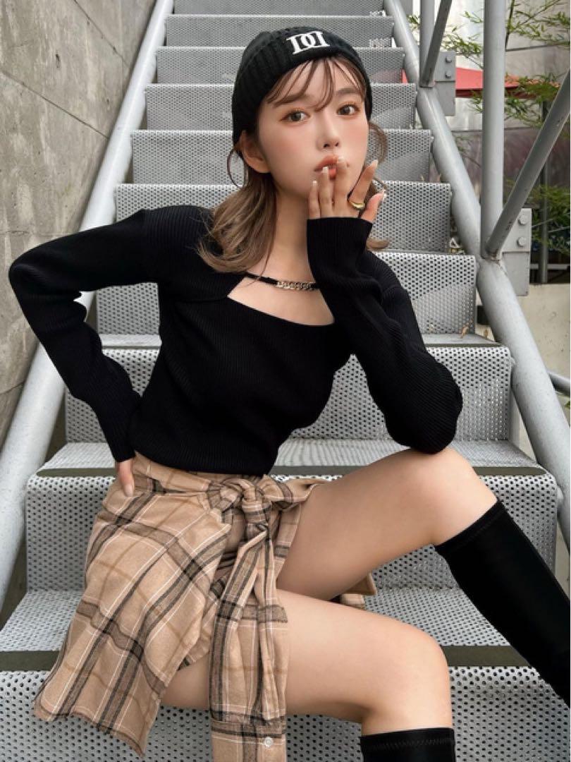 ダーリッチシャツレイヤードキュロットパンツベージュMサイズ試着のみ