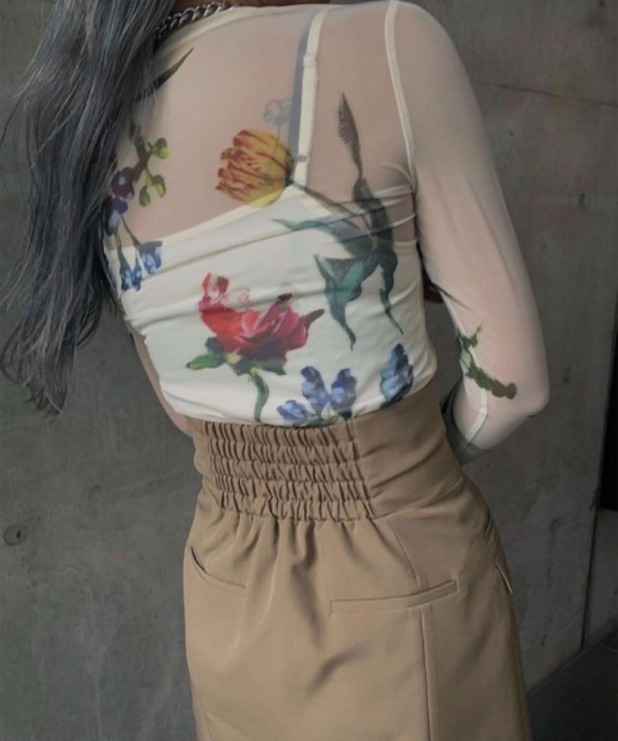 トップス AMERI SOFIA SHEER CUT TOP