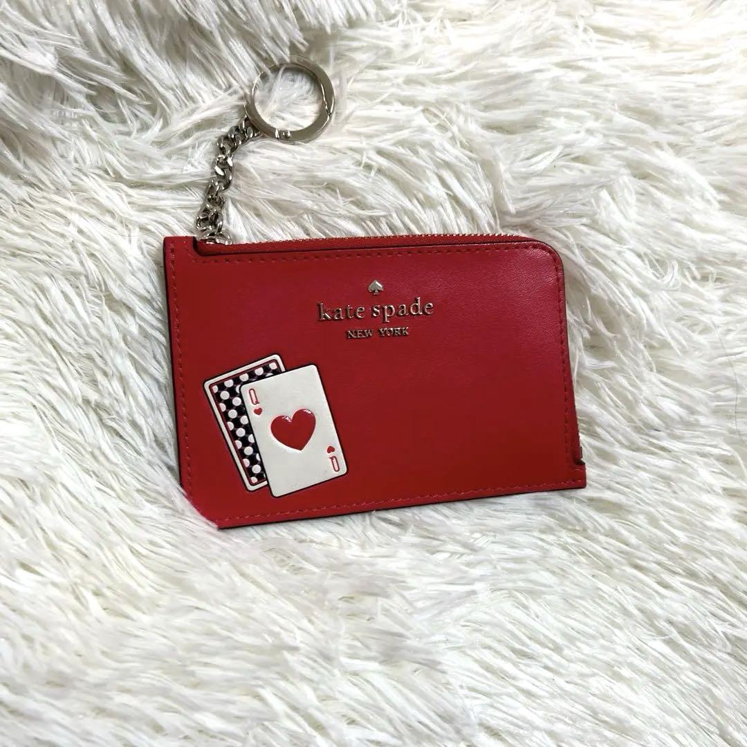 美品⭐︎ケイトスペード　コインケース　ピンク　トランプ柄