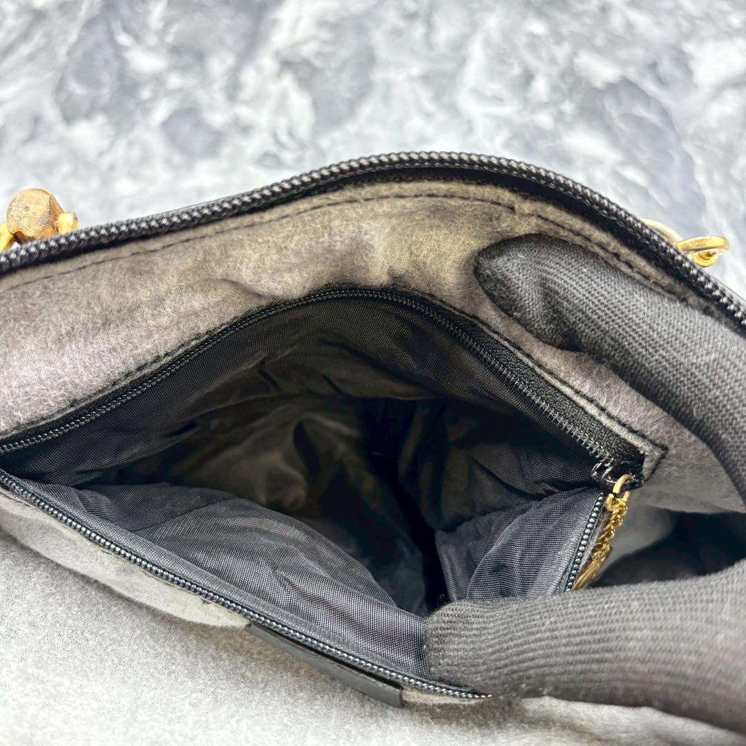 ✨美品✨GUCCI 2way ショルダーバッグ ハンド バンブー レザー 黒 金
