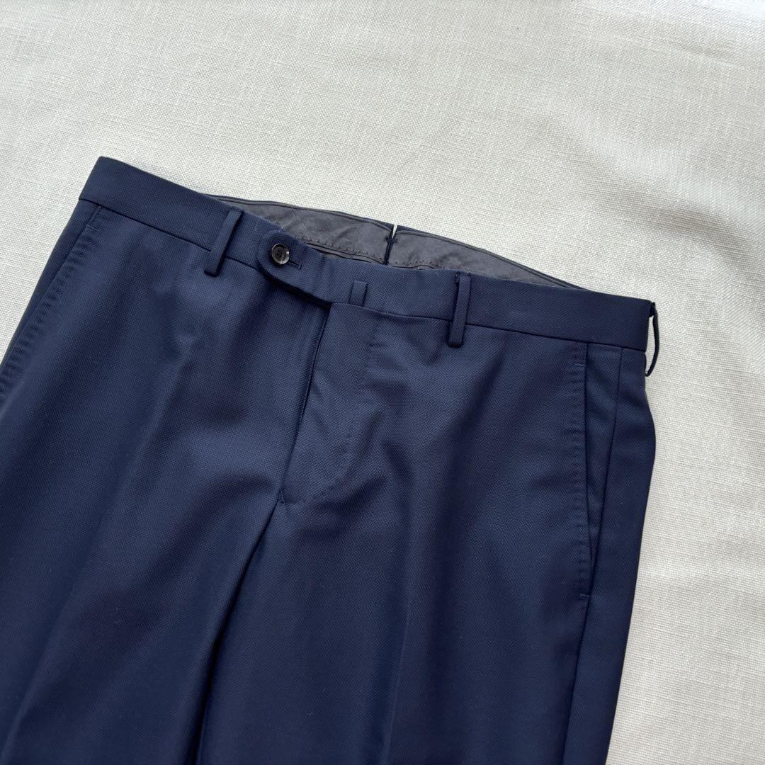 極美品 シップス スーツ セットアップ ウール お洒落 上品 ネイビー 44