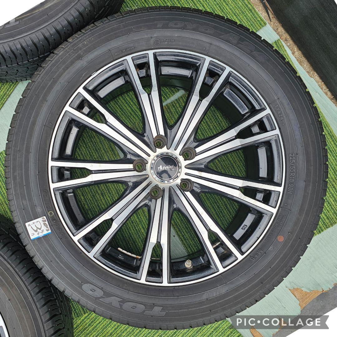 Advantiアルミホイール18インチ7J+53 PCD114.3タイヤ付き4本