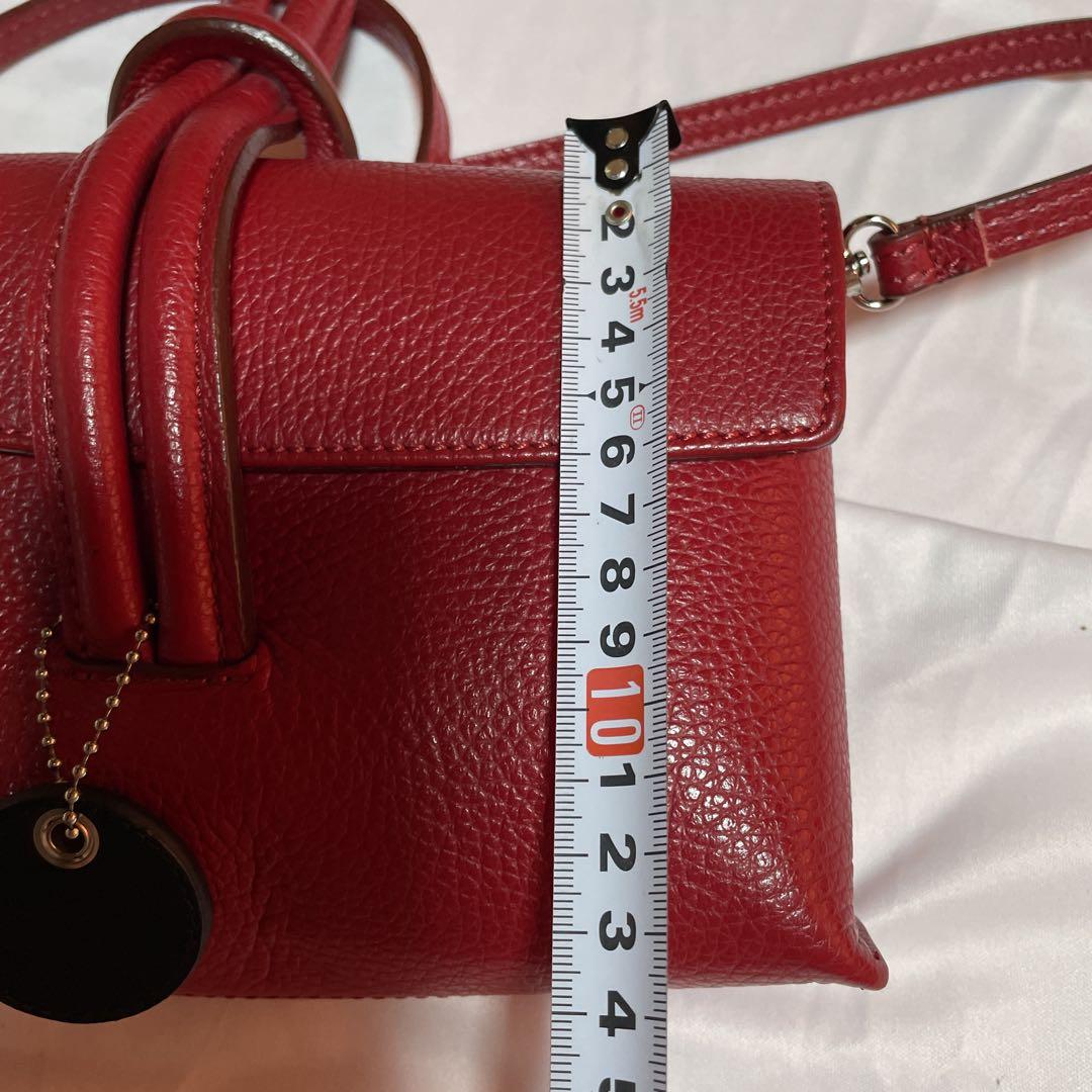 Borsa Carina レザーショルダーバッグ レッド - メルカリ