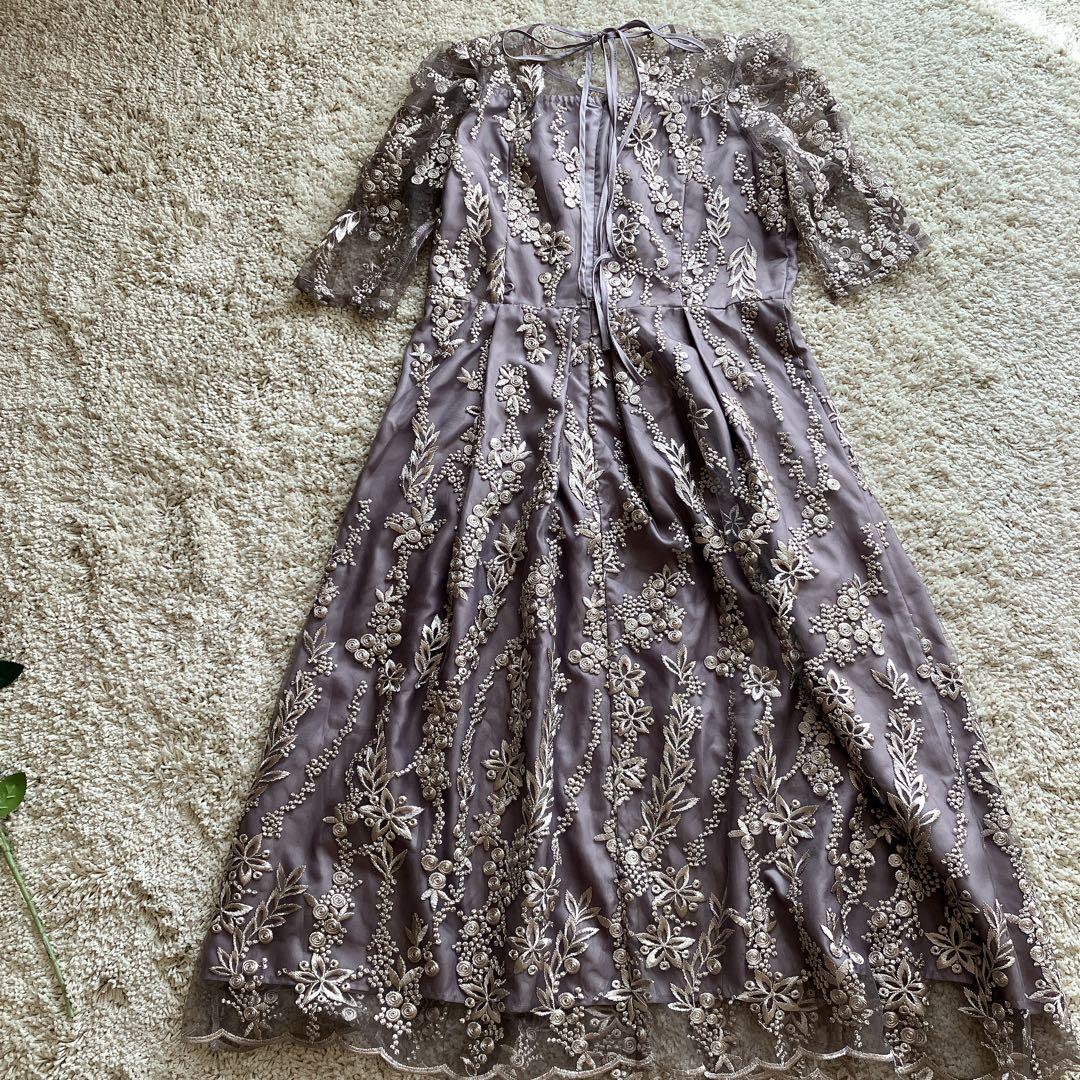 j【訳アリ】ニアナ ワンピース 花柄 刺繍 レース 結婚式 パーティー