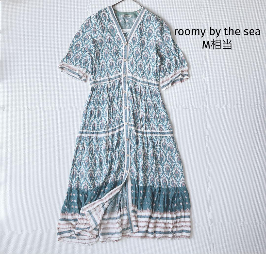 ルーミーライザシー 総柄シャツワンピース【M相当】エスニック ボヘミアン 六分袖