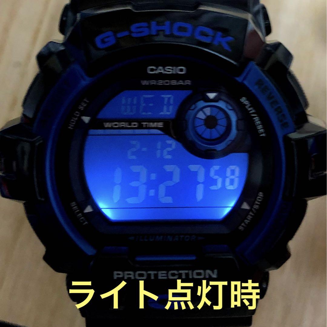 【人気モデル美品】G-SHOCK G-8900A 光沢ブラック×ブルー