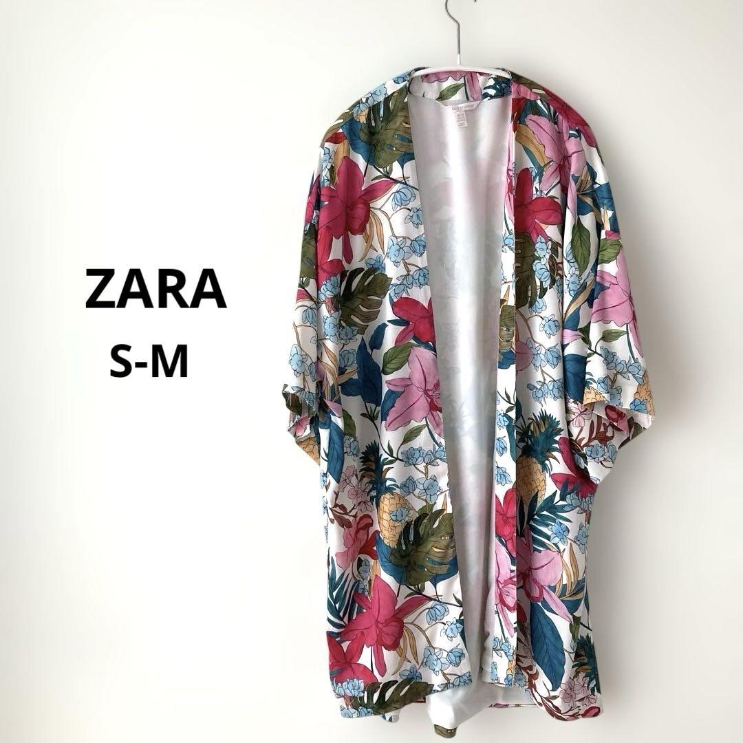【サリー】ZARA フラワープリント ガウンコート ZARA - ZARA フラワープリント ジャカードニットワンピース Sの