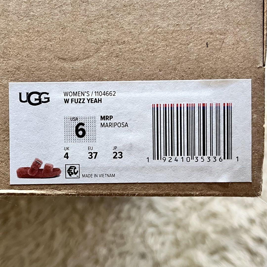 美品【UGG】ファーサンダル ファズイヤー アイボリー 箱付き
