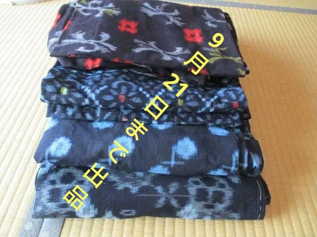 木綿絣着物 まとめ売り4点 リメイク材料 古布 藍染め