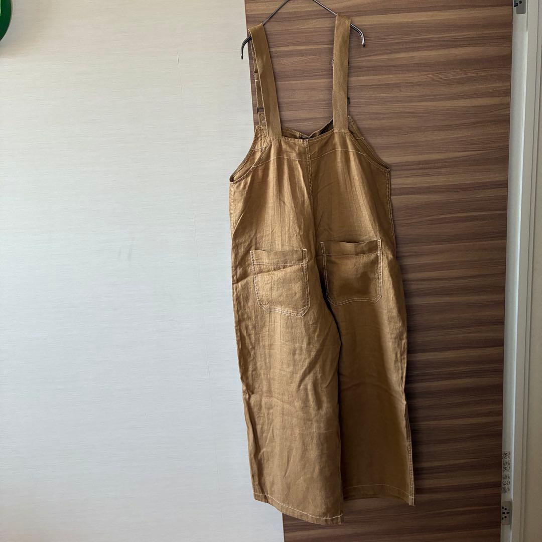 新品 ニコアンドniko and… FINEリネンポケットサロペ L サロペット