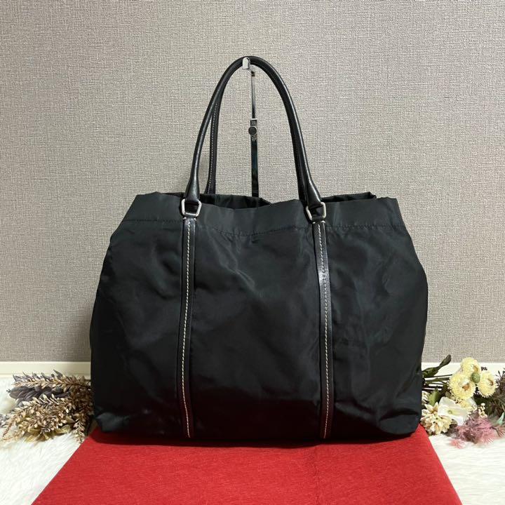 セール国産 美品 黒 三角プレート 白タグ A4可能 TRDf3-m91413139370 PRADA プラダ トートバッグ 人気SALE格安