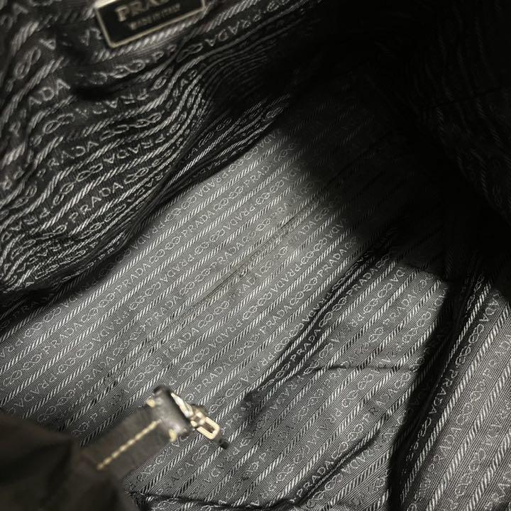セール国産 美品 黒 三角プレート 白タグ A4可能 TRDf3-m91413139370 PRADA プラダ トートバッグ 人気SALE格安