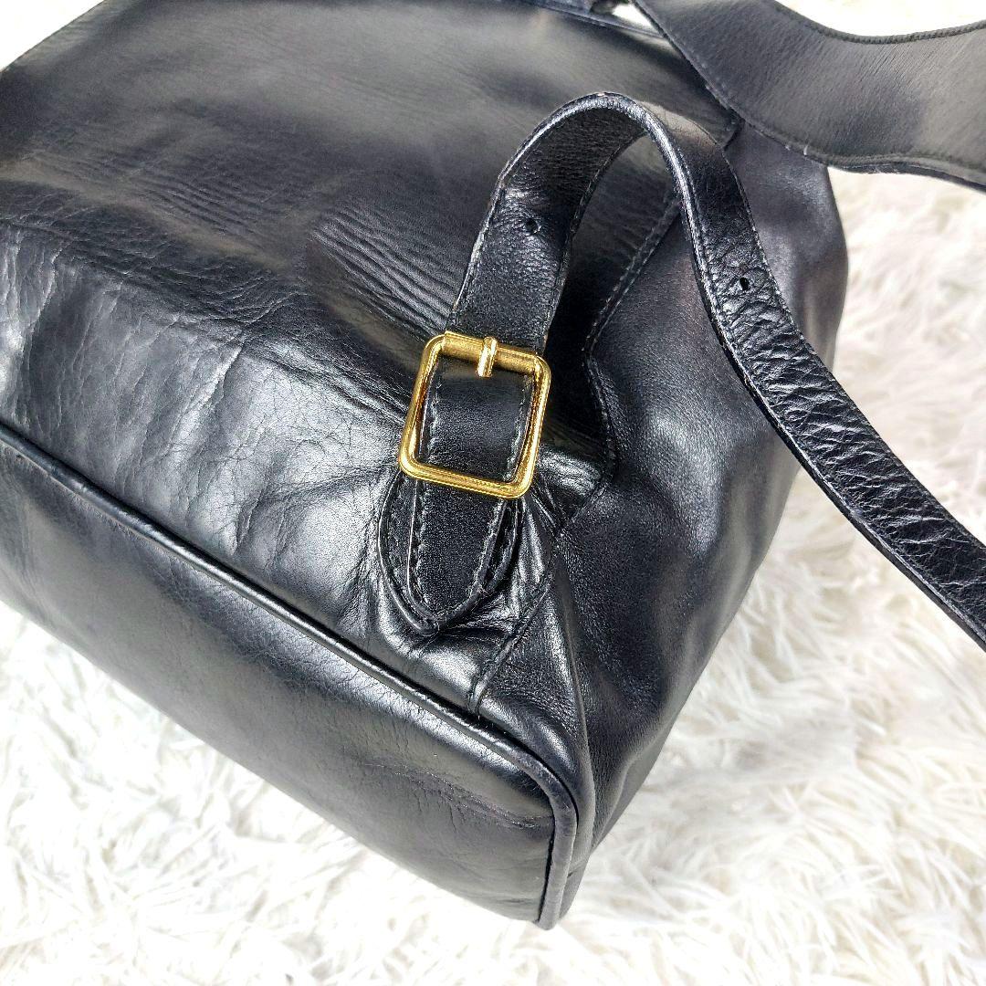 美品 GUCCI バンブーオールレザー ゴールド金具 リュック バックパック 黒