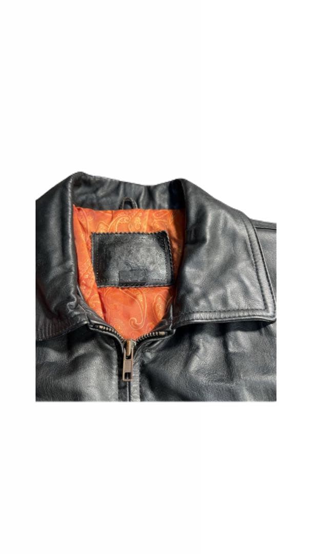 90s 短丈 レザージャケット 牛革 本革 ブラック 黒 古着 90s 短丈 レザージャケット 牛革 本革 ブラック 黒 古着