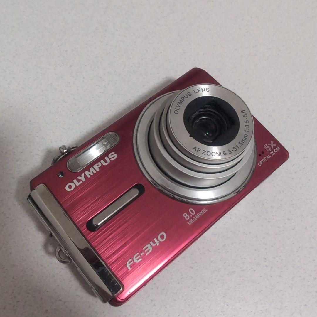 OLYMPUS FE-340 レッド コンパクトデジタルカメラ